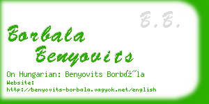 borbala benyovits business card